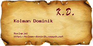 Kolman Dominik névjegykártya